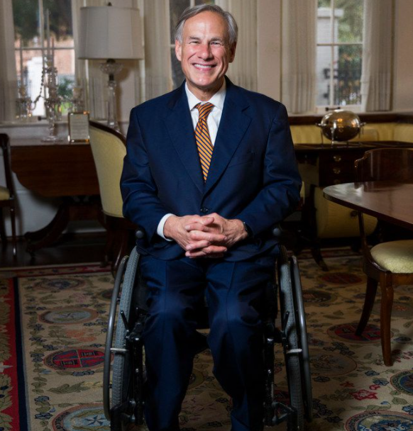 Грег Эбботт - третий губернатор любого штата США, постоянно пользующийся инвалидной коляской.